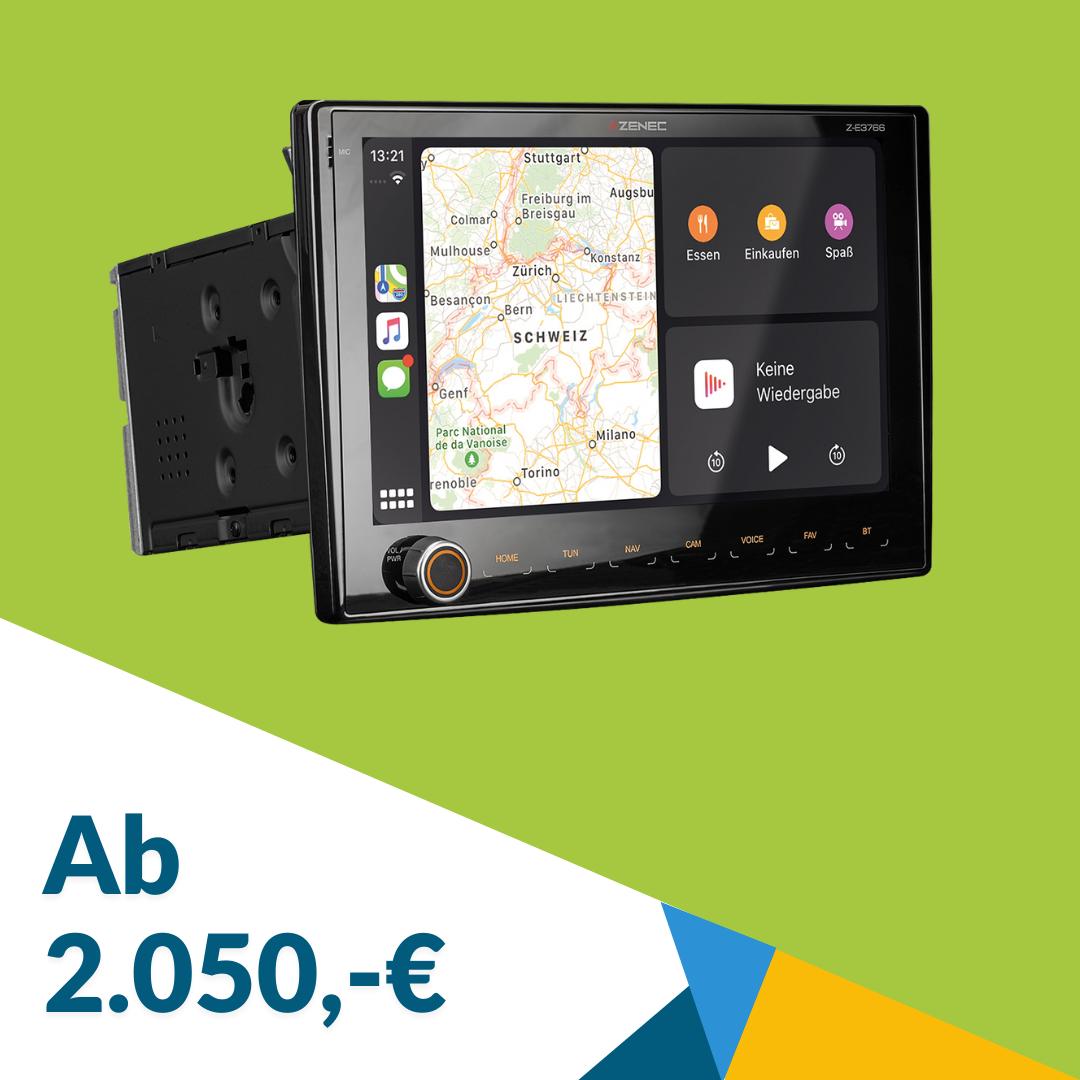 Navigationssystem ZENEC E3766 mit Doppellinsen RFK